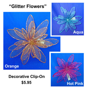 Clip on Glitter Flower