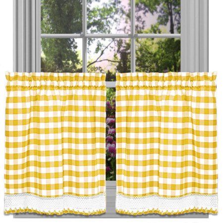 Buffalo Check Rod Pocket Tier Yellow