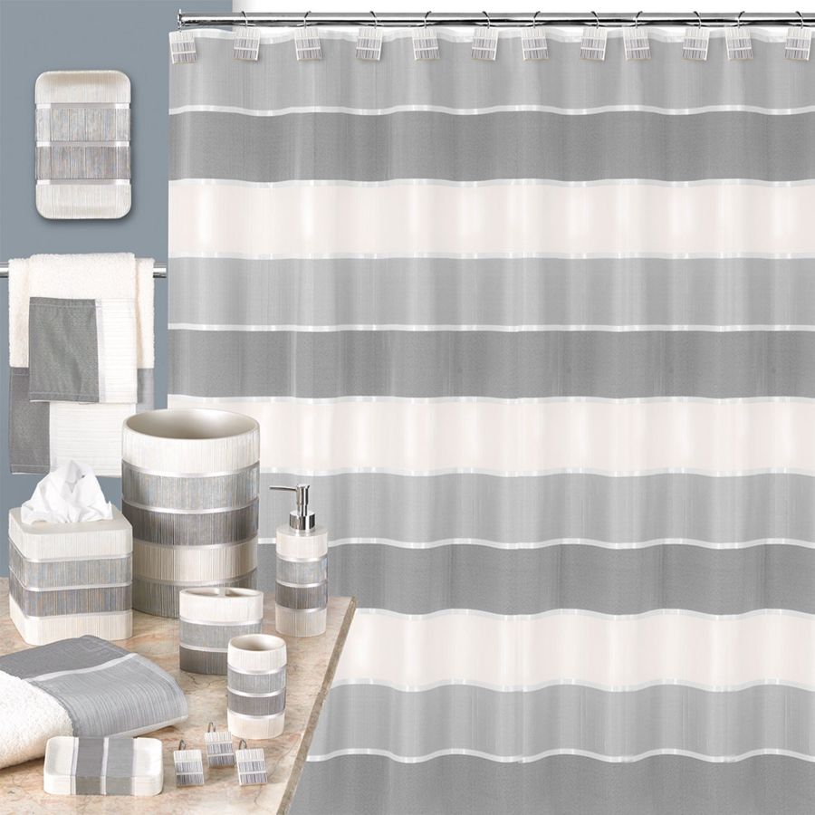 Modern Line Fabric Shower Curtain