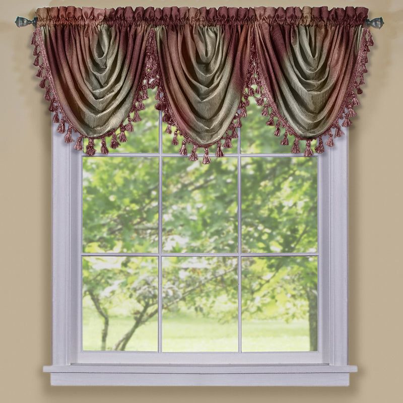 Ombre Rod Pocket Waterfall Valance