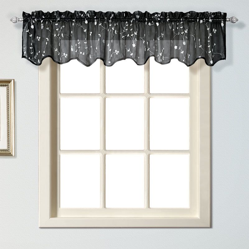 Savannah Embroidered Rod Pocket Valance