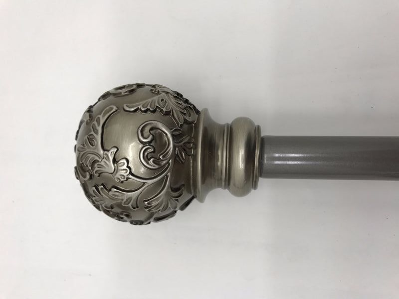Sari Decorative Curtain Rod  Set 3/4" Pewter 66-120