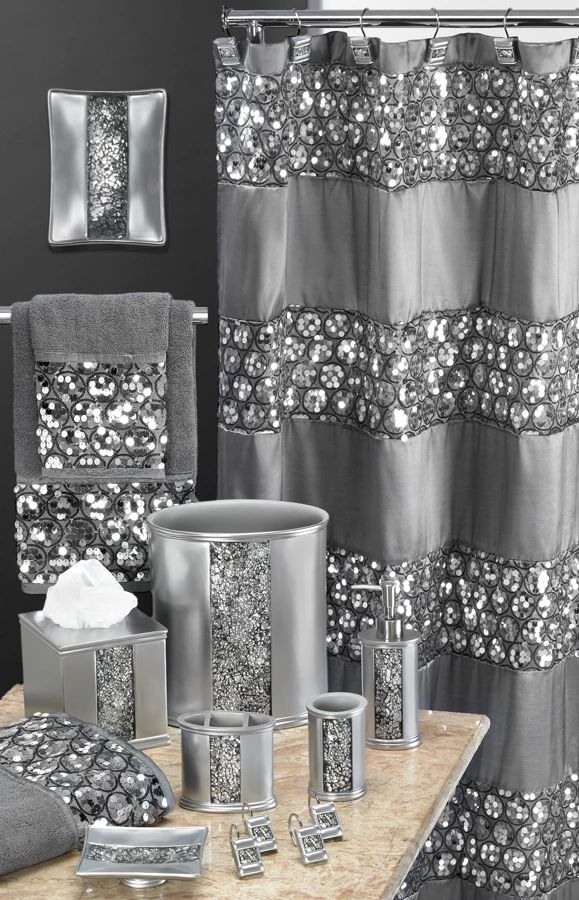 Sinatra Fabric Bath Collection Silver