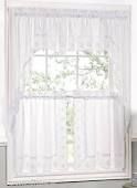Candlewick Rod Pocket Scalloped Embroidered Tier/Valance/Swag