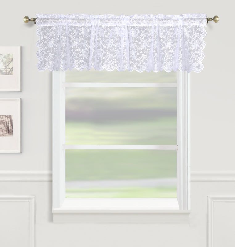 Dainty Lace Rod Pocket Valance