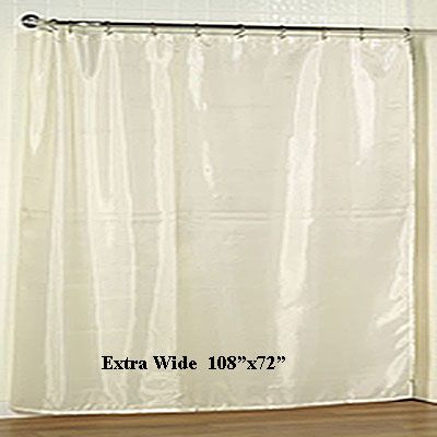 Extra Wide Fabric Shower Curtain Liner 108"x72"