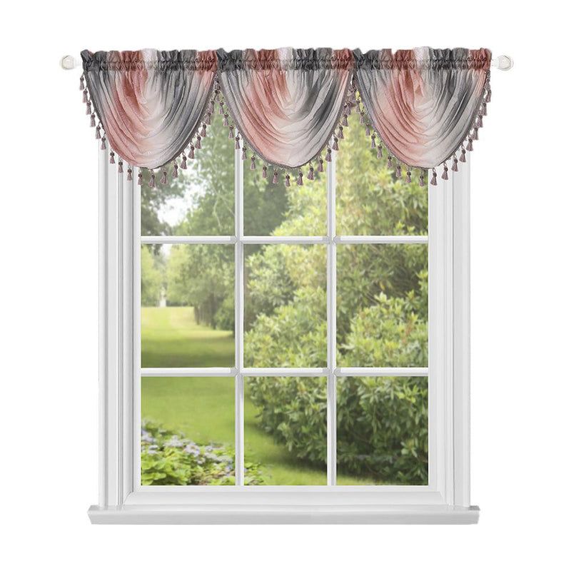 Ombre Waterfall Valance w/Tassel Blush