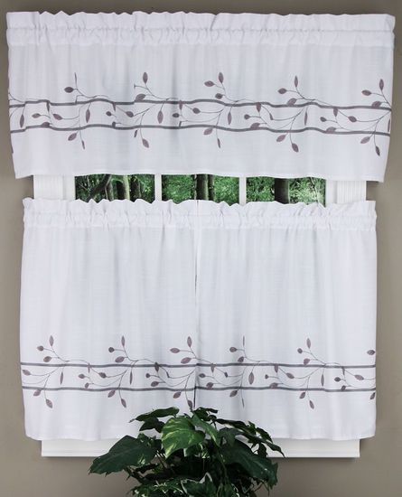 Trellis Rod Pocket Tier Gray