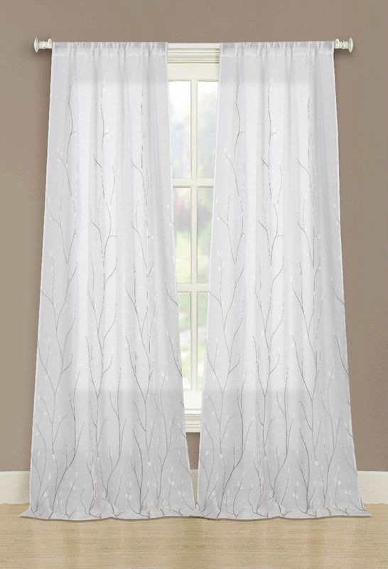 Vine Embroidery Rod Pocket Panel