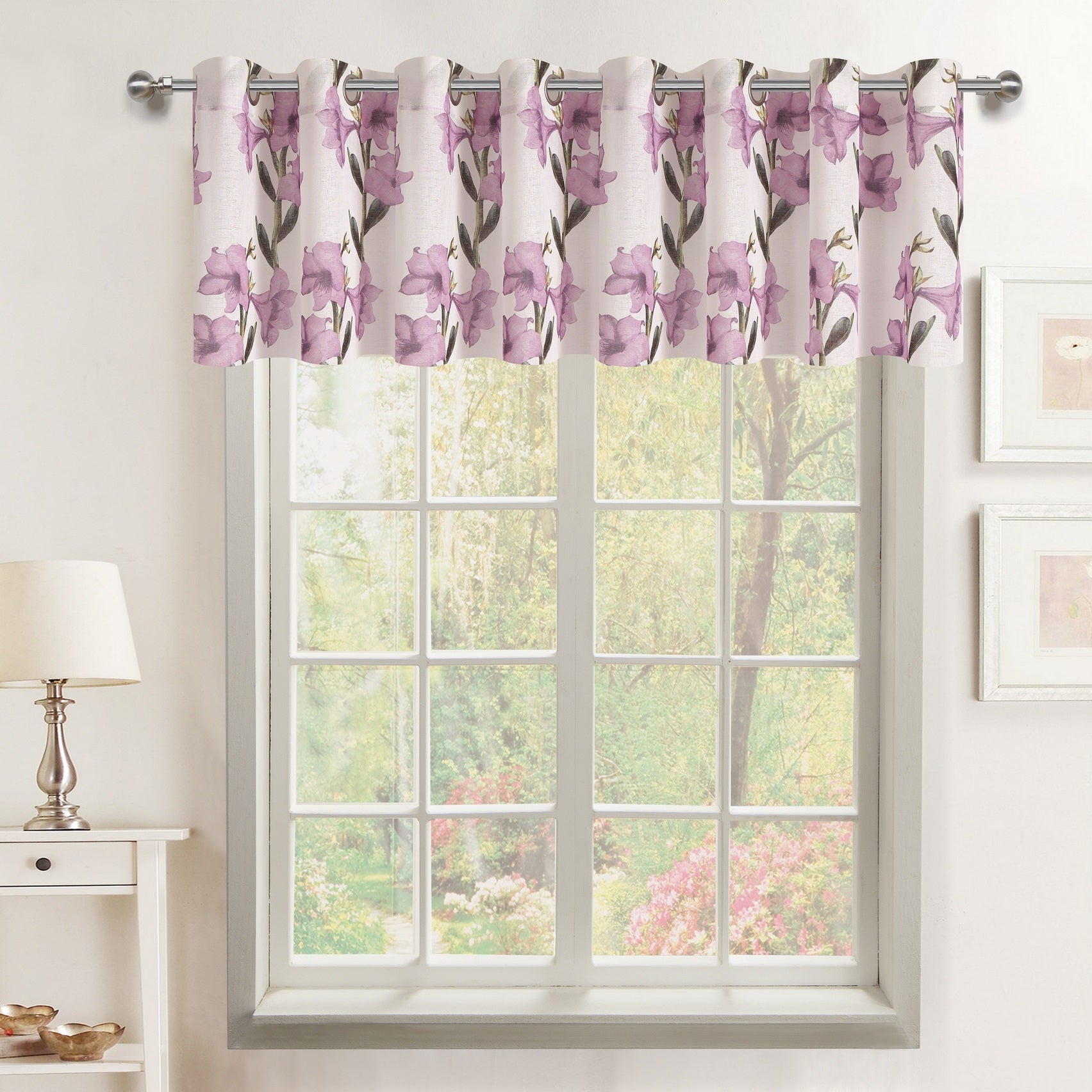 Lillies Flower Valance - 054x018 Violet C46071- Marburn Curtains