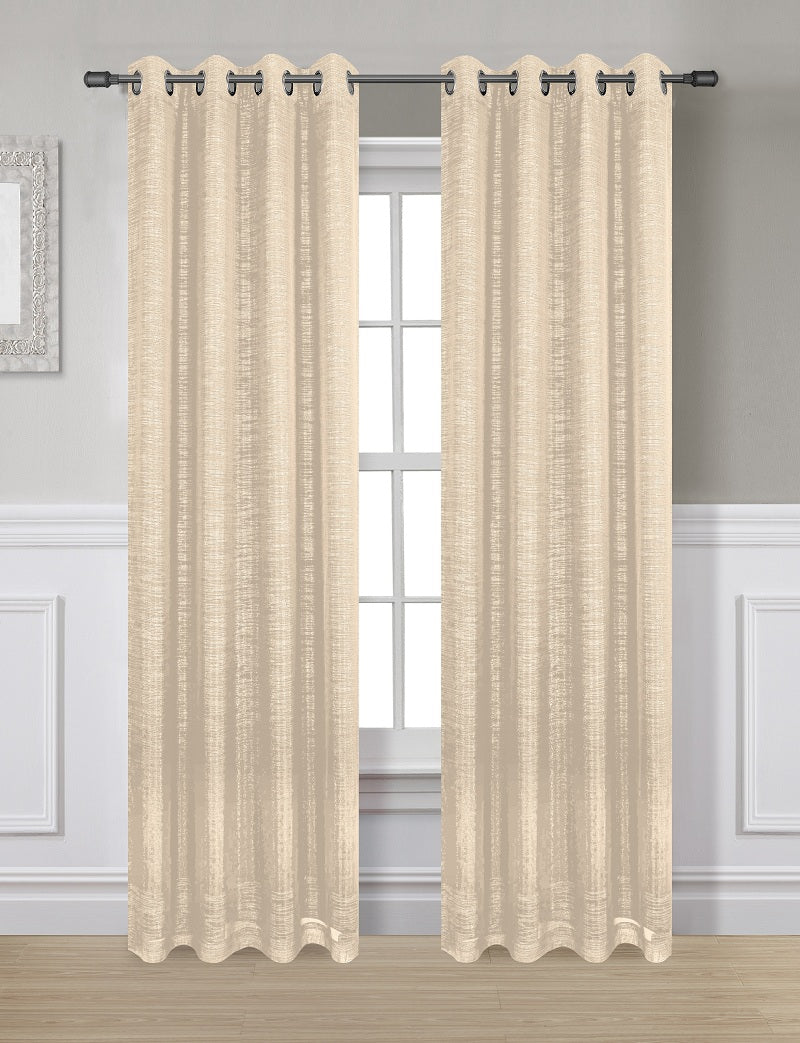 Glitter Foamback Grommet Panel 84" - 054x084   Cream  C37856- Marburn Curtains