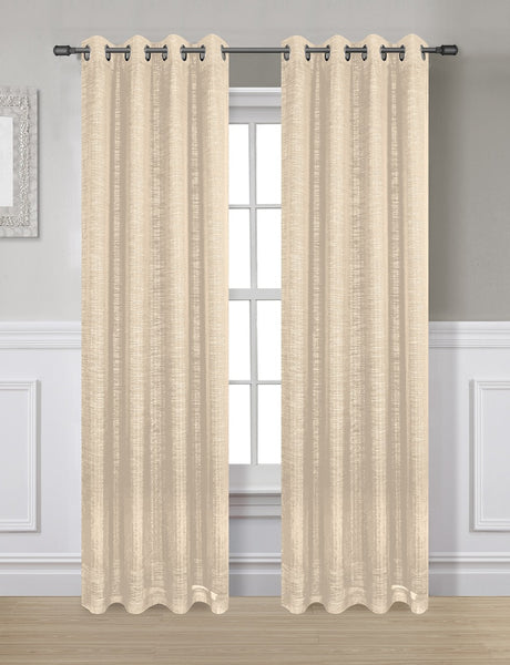 Glitter Foamback Grommet Panel 84" - 054x084   Cream  C37856- Marburn Curtains