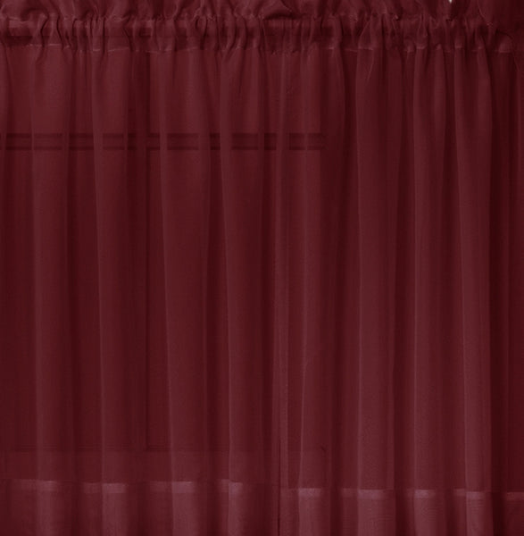 Emelia Sheer Voile Tailored Panel - 060x045   Burgundy  C31830- Marburn Curtains