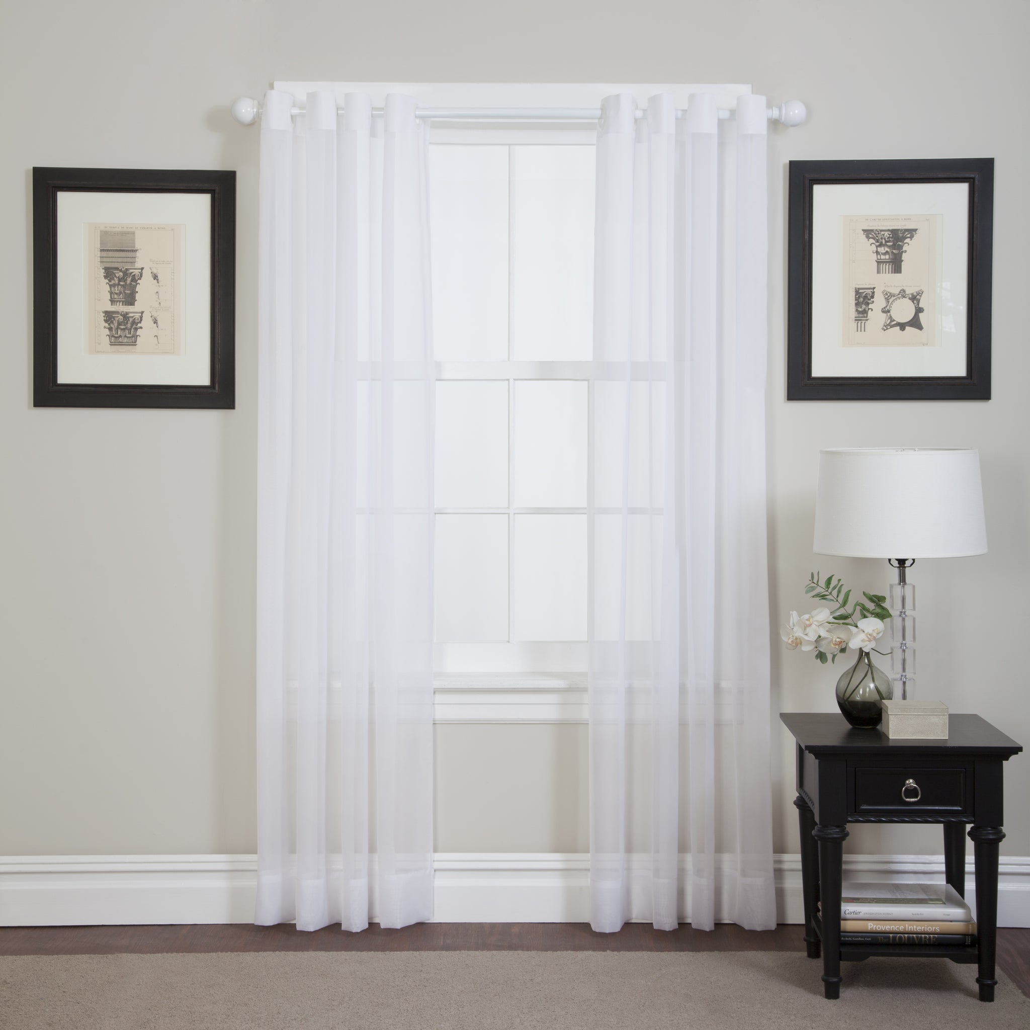 Emelia Sheer Grommet Panel - 059x084 White C26925- Marburn Curtains