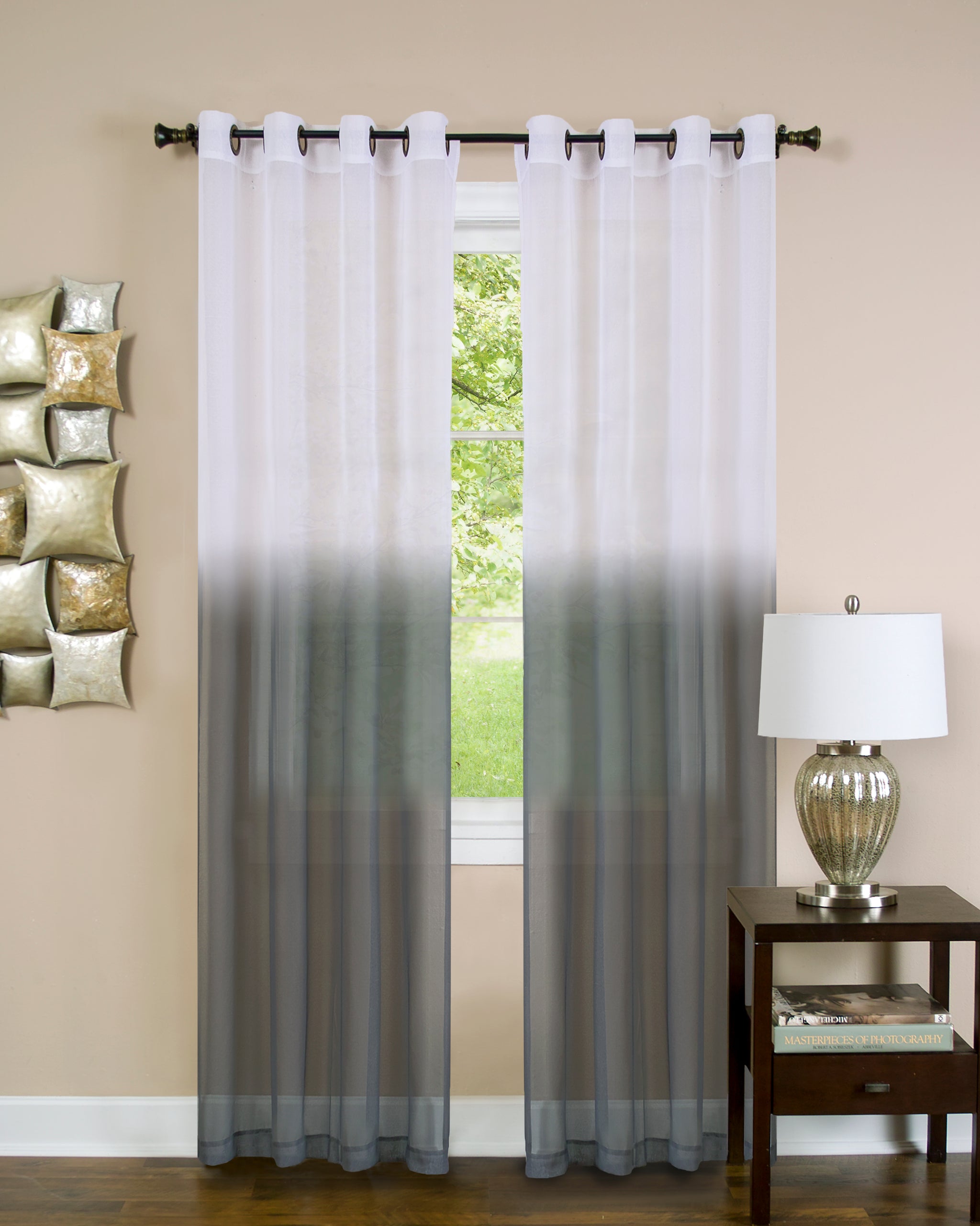 Essence Sheer Grommet Panel - 052x063" Charcoal C47200- Marburn Curtains