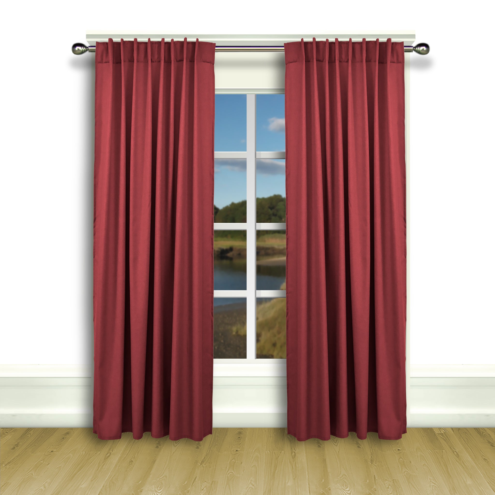 Glasgow Rod Pocket Panel - 056x063 Pomegranate C33157- Marburn Curtains