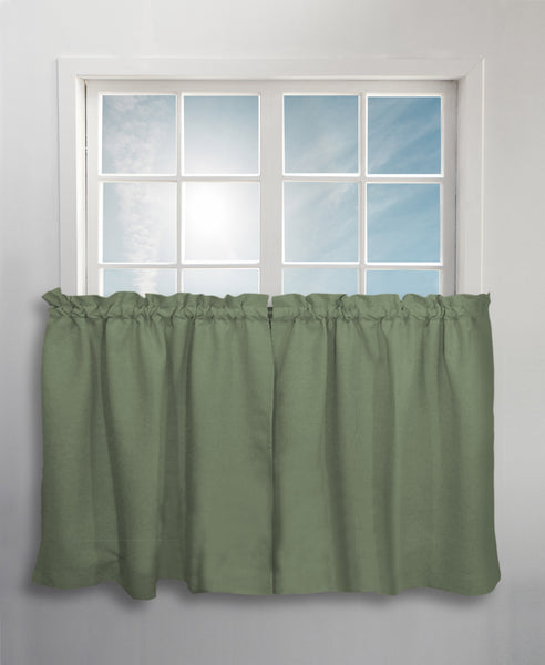 Glasgow Rod Pocket Tier / Valance / Swag - Tier 057x024 Spanish Moss C31715- Marburn Curtains