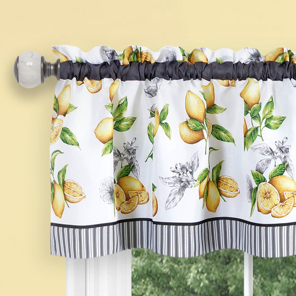 Lemon Drop Rod Pocket Tier & Valance Set - - Marburn Curtains