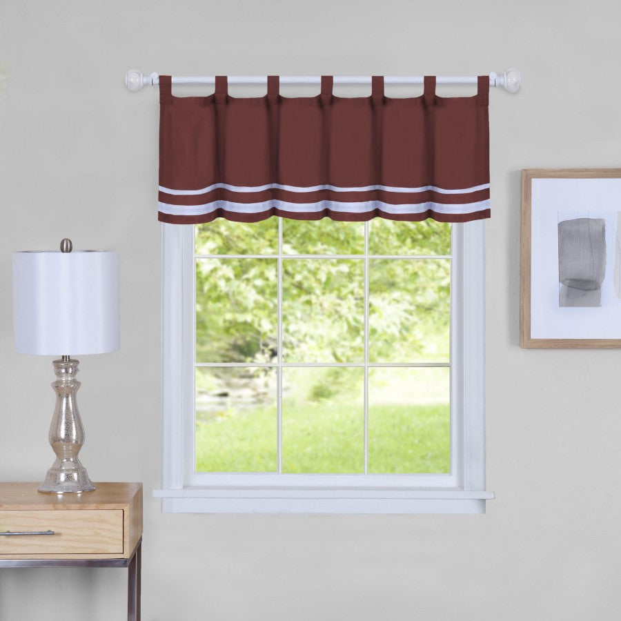 Dakota Tab Top Valance - 058x014   Burgundy C42226- Marburn Curtains
