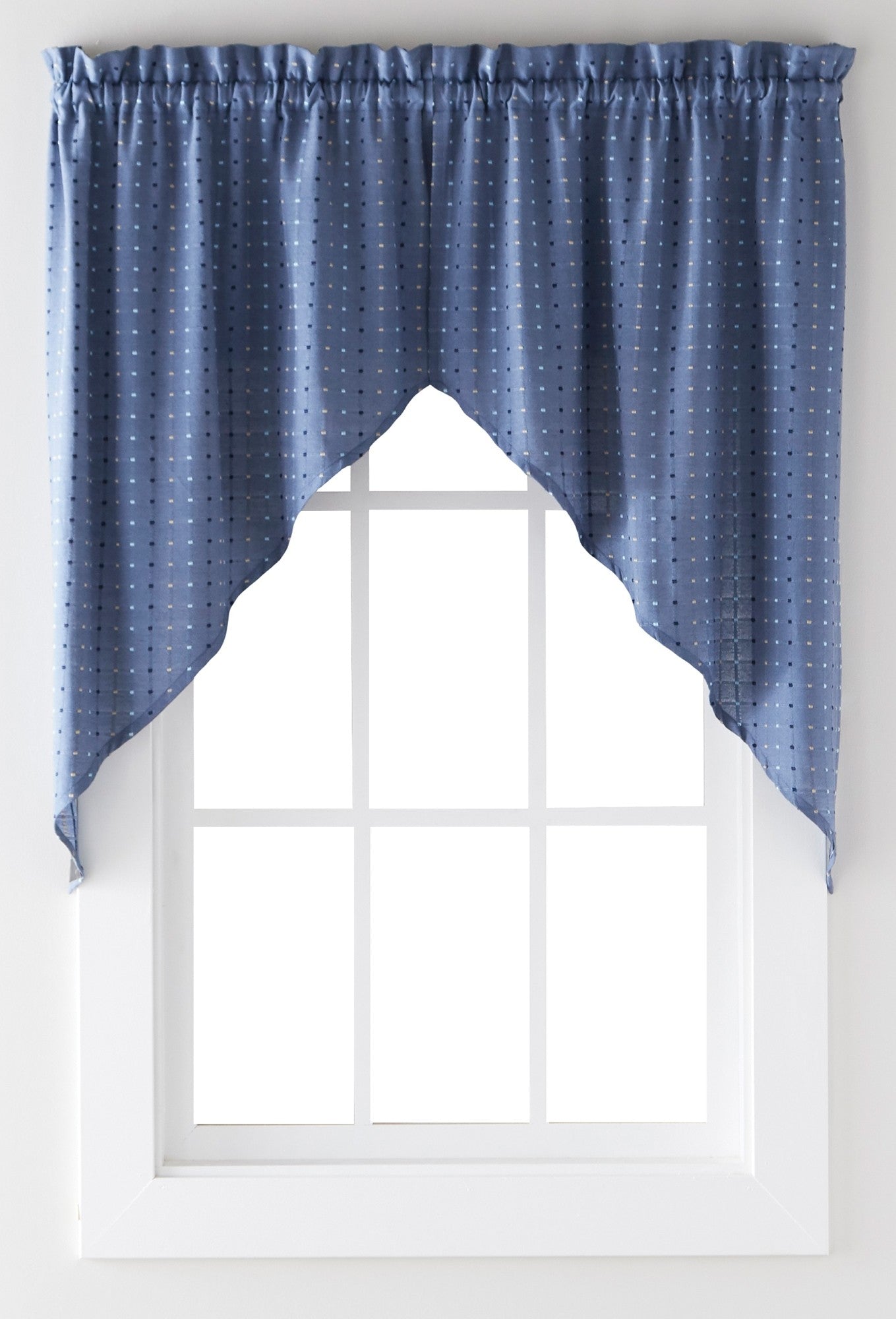 Hopscotch Rod Pocket Swag Denim - - Marburn Curtains