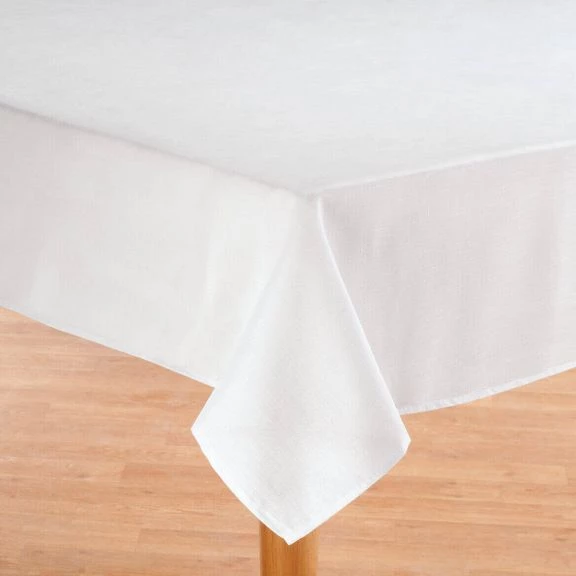 Oxford Stain Resistant Easy Care Fabric Tablecloth Ivory