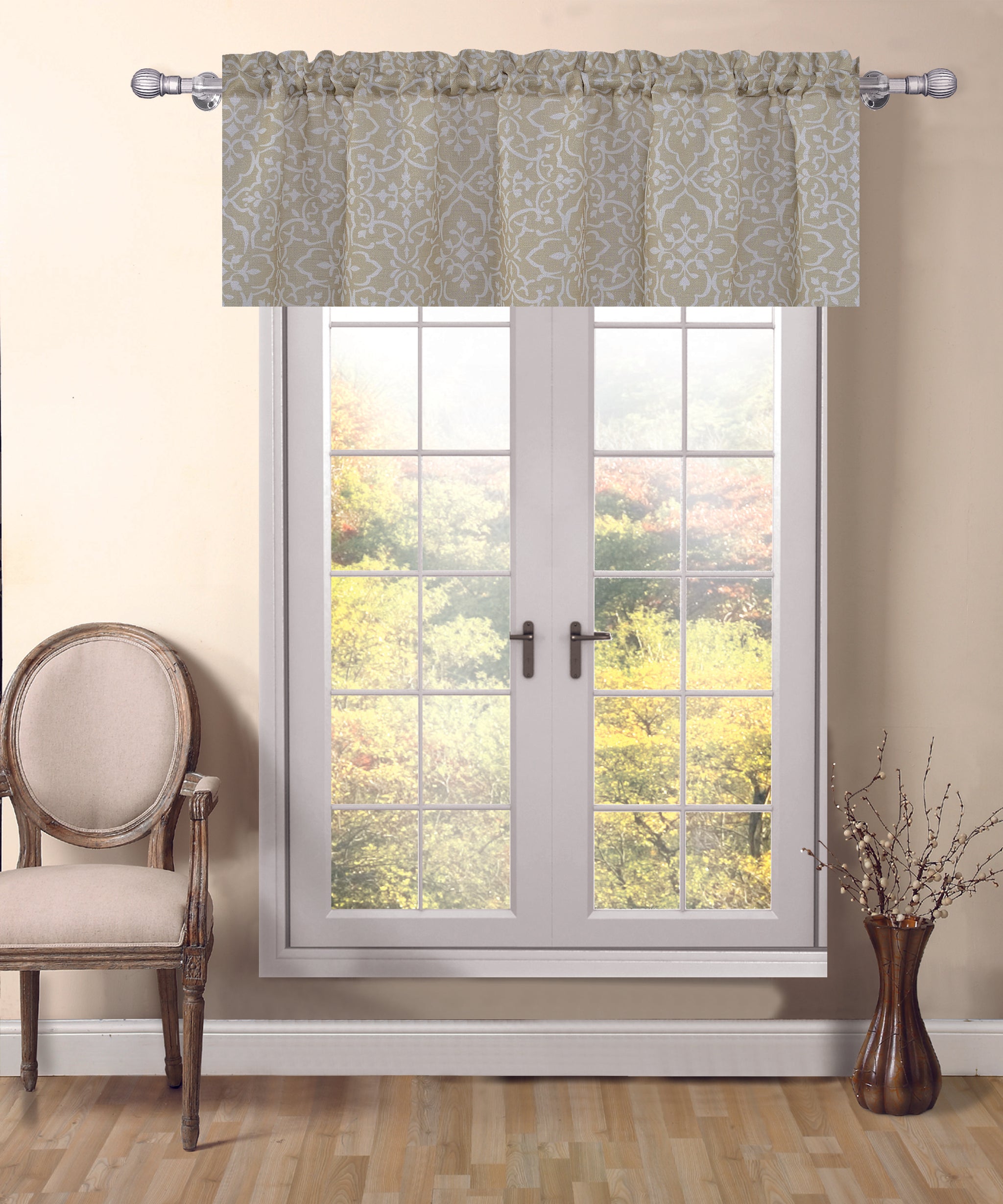 Venetian Rod Pocket Valance - 54x18 Beige C42742- Marburn Curtains