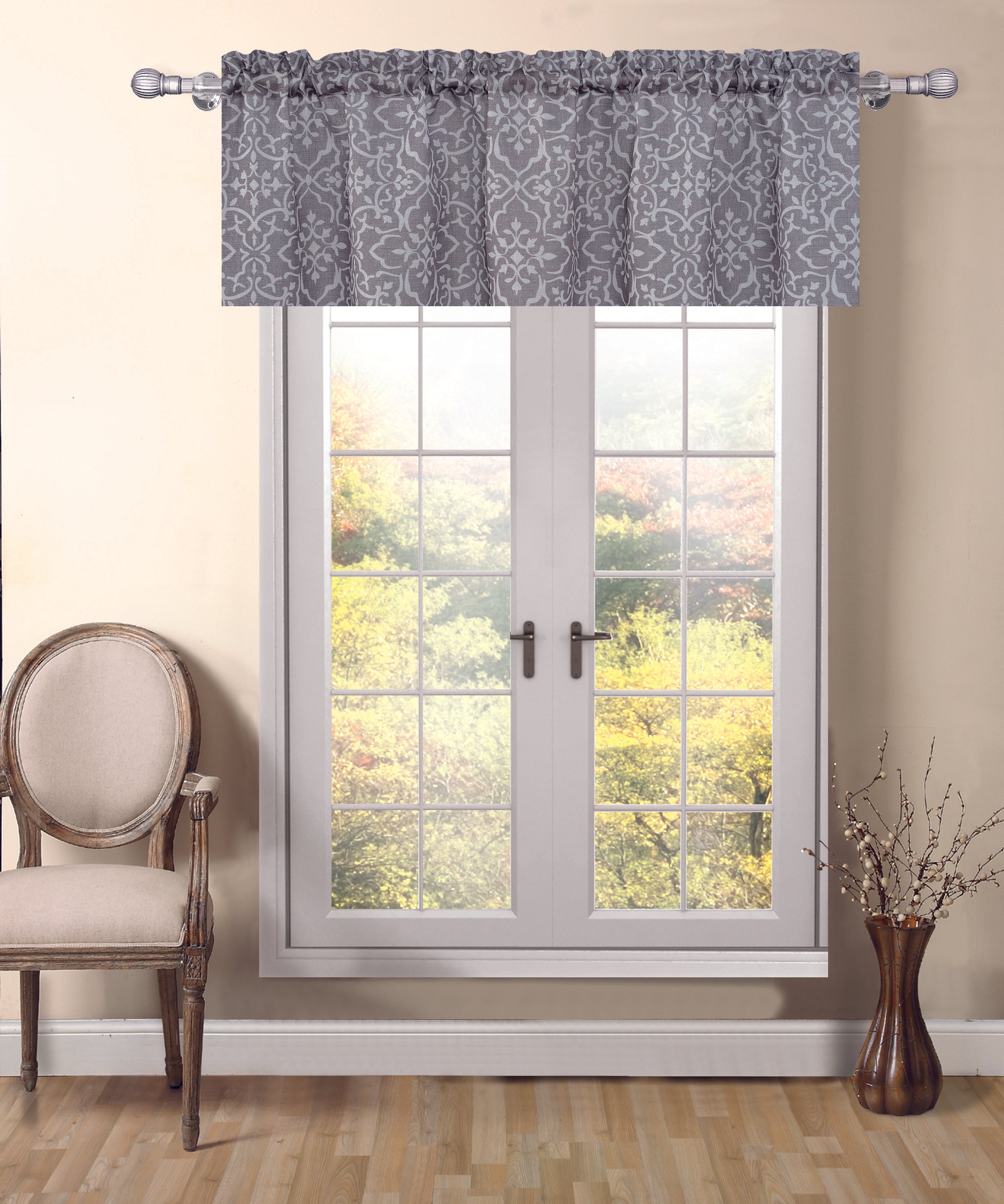 Venetian Rod Pocket Valance - 54x18 Taupe C42743- Marburn Curtains