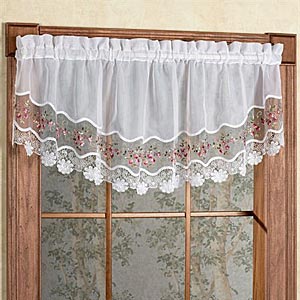 Vintage Embroidered Semi-Sheer Rod Pocket Panel - - Marburn Curtains